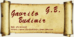 Gavrilo Budimir vizit kartica